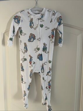 Pottery Barn Kids White Peter Rabbit Footed One-Piece